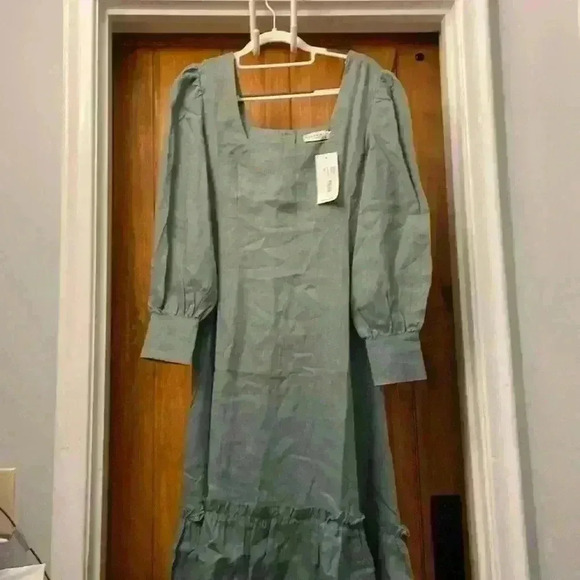 Harshman Women’s Bloom Dress in Olive Green  Linen XS - Picture 1 of 8